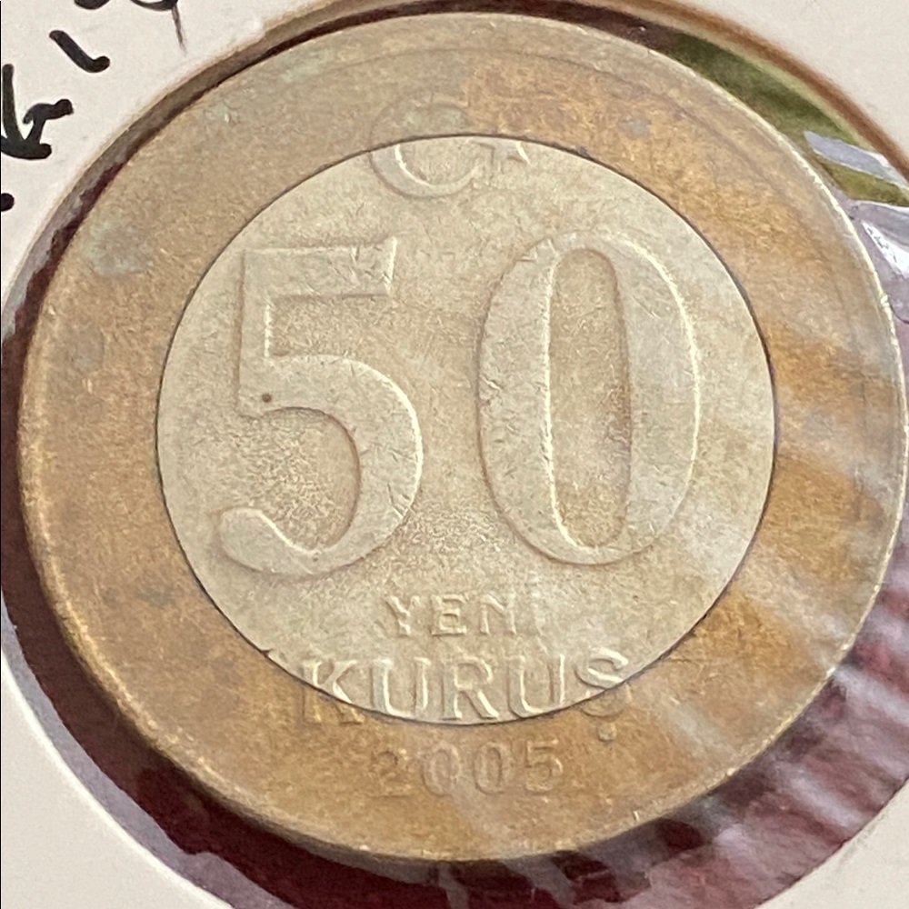 5/$10❤️❤️❤️Vintage 2005 Türkiye 50 Kurus Coin
